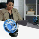 Mini Fan Blue Portable USB Fan Double Leaf Desktop Ultra Summer Cooler F2X7