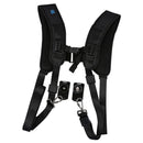Double Shoulder Sling Belt Quick Rapid Strap for 2 DSLR Digital Camera Black