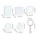 20pc pendant drop round square oval mirror epoxy mold with key ring diy keySEAU