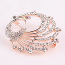 Crystal Peacock Animal Corsage Banquet Decoration Women Scarf Brooch Pin  FT