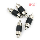 4pcs Straight AV RCA Male to Male Audio Video Connector Couplers Adapter A.AU