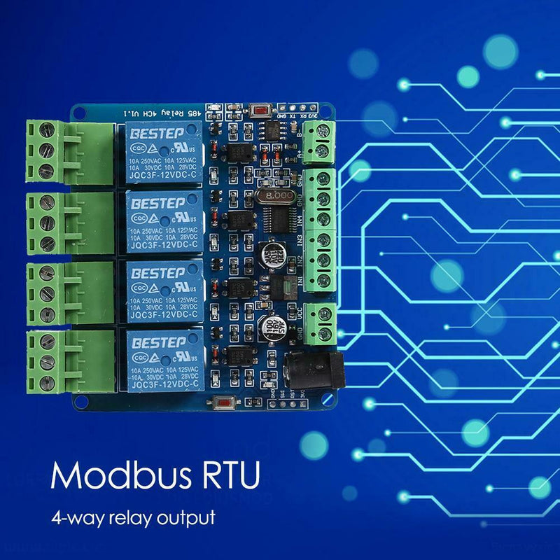 Modbus RTU 4 Way Relay Module 4 Switch Volume Road Input 485 Communication A