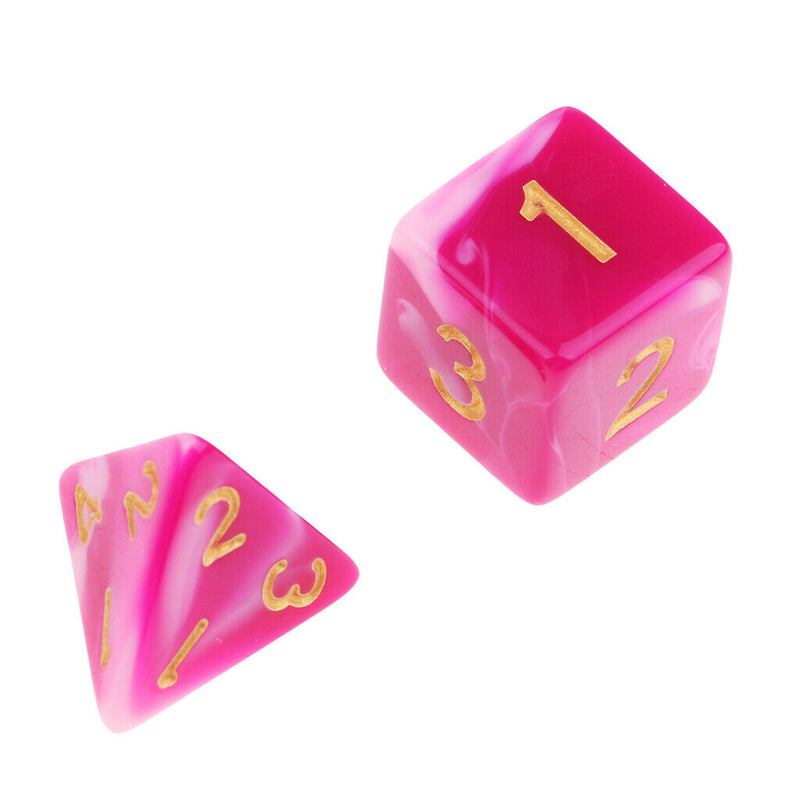 7pcs Acrylic Polyhedral Dice Set RPG Dice Set D4 D6 D8 D10 D12 D20 for DND B