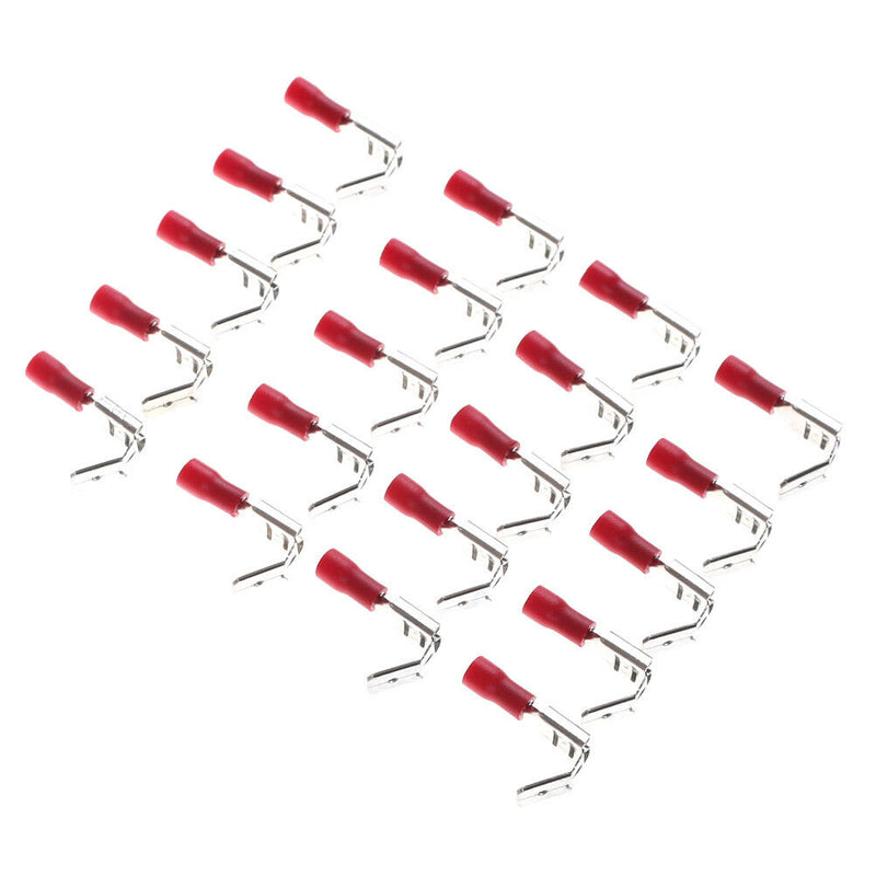 20Pcs 6.3mm Red piggy back .250 spade Insulated wire Crimp Terminal conneckos 3c