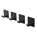 4 Packs Towel Hooks Self-Adhesive Wall Single Hook, Stainless Steel Black C