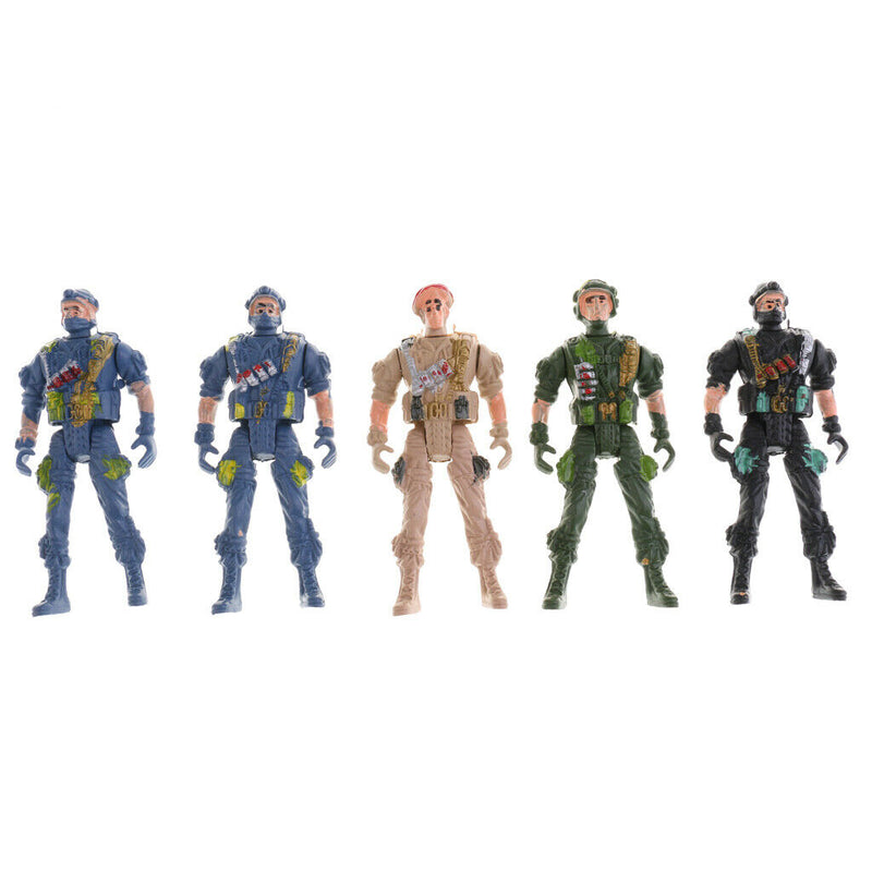 5pcs Plastic Army Playset 9cm Soldier Paratroopers Action Figures Collectibles