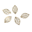 300pcs/ Lot Filigree Tree Leaf Pendant DIY Findings Hollow Cut Mix Color