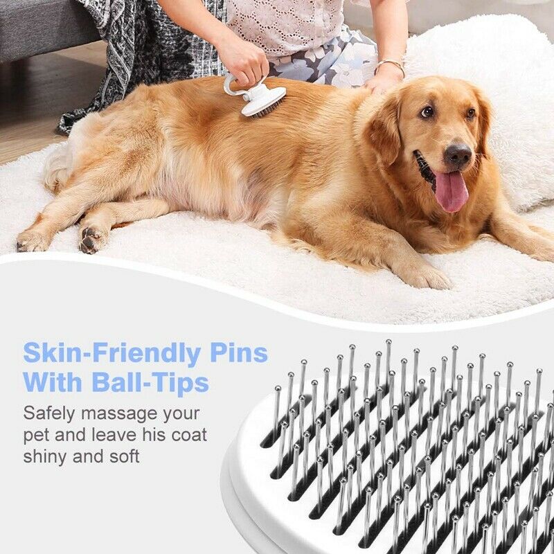 Dele Pet Slicker Brush for Dogs and Cats Pro Quality Self Cleaning Grooming
