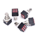 5 pcs 3PDT 9-Pin Guitar Effects Stomp Switch Pedal Box Foot Metal True BypassES