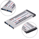 2 Ports USB 3.0 express card expresscard 34mm/54mm hidden adapter for lap!e
