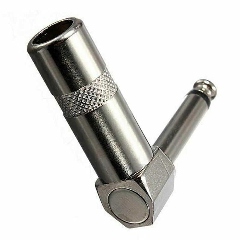 10 Pack Lot 1/4" 6.3mm TS Right Angle MONO Phone Plug Cord Connector Cable