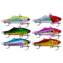 6pcs Plastic VIB Hard Bait Lead Inside Vibration Fishing Lure Popper Baits