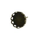 20 Brass Pendant Trays Blank Bases Cabochon Bezel for Earrings Ear Stud 12mm