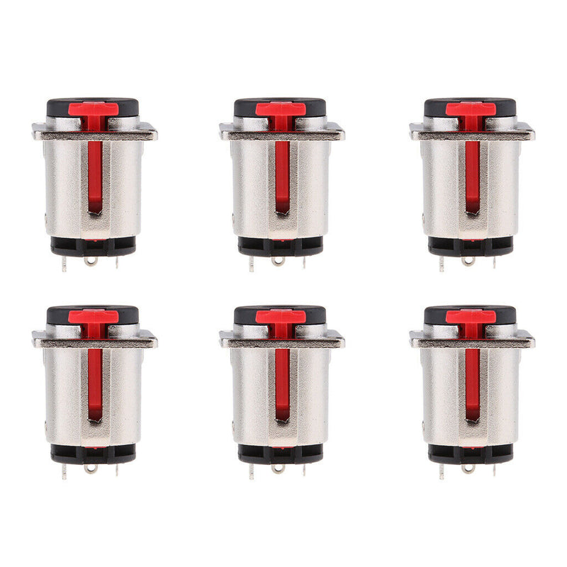 6 Pieces 6.35mm 1/4 Inch Female Stereo Audio Socket Connector Locking Style