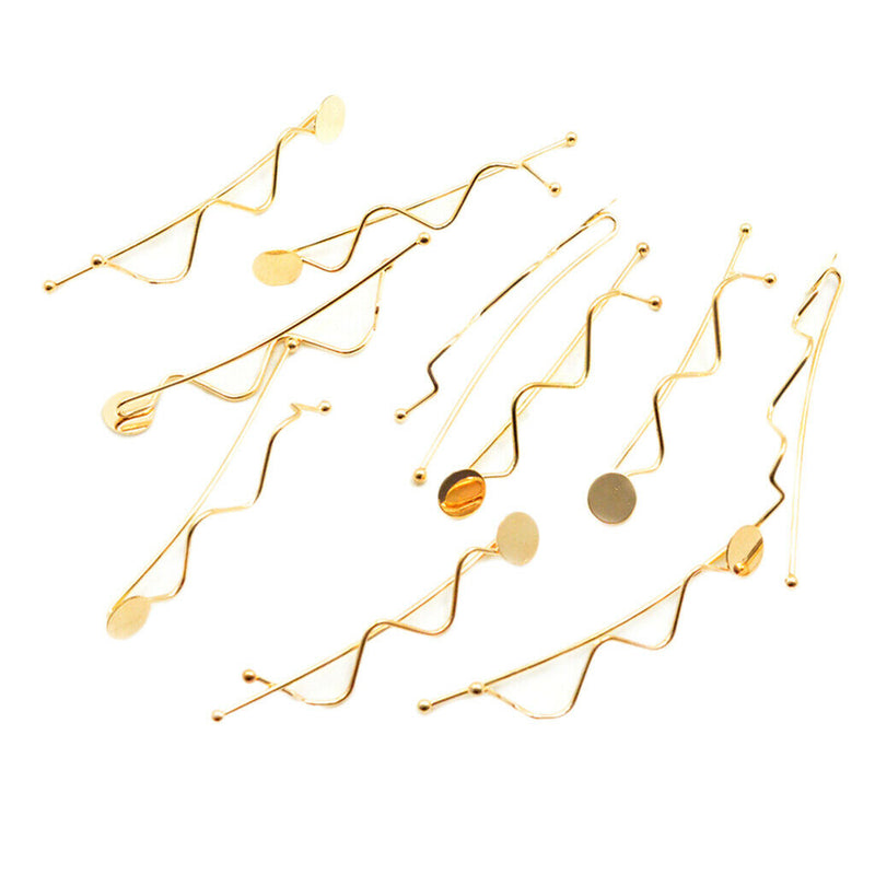 10Pcs Metal Hairpin Minimalist Style Waved Shape Clips Barrette for Women