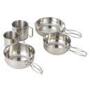 5Pcs Cookware Set Steel Pan Outdoor Camping Picnic Cooking Bowl Backpacking