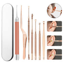 7Pcs/Set Led Ear Wax Pickers Stainless Steel Earpick Wax Remover Curette Ea