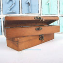 Retro Eiffel Tower Pen Pencil Case Holder Stationery Storage Wooden Box Students
