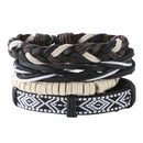Man European Hot Retro Multilevel Cowhide Handmade Woven Bracelet A