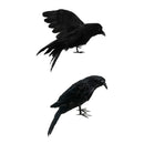 2PCS Artificial Decorative Birds Realistic Raven for Home Garden Lawn Decor