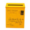 Galvanized Wall Mounted Letterbox Letter Post Mail Box Keys Holder Yellow