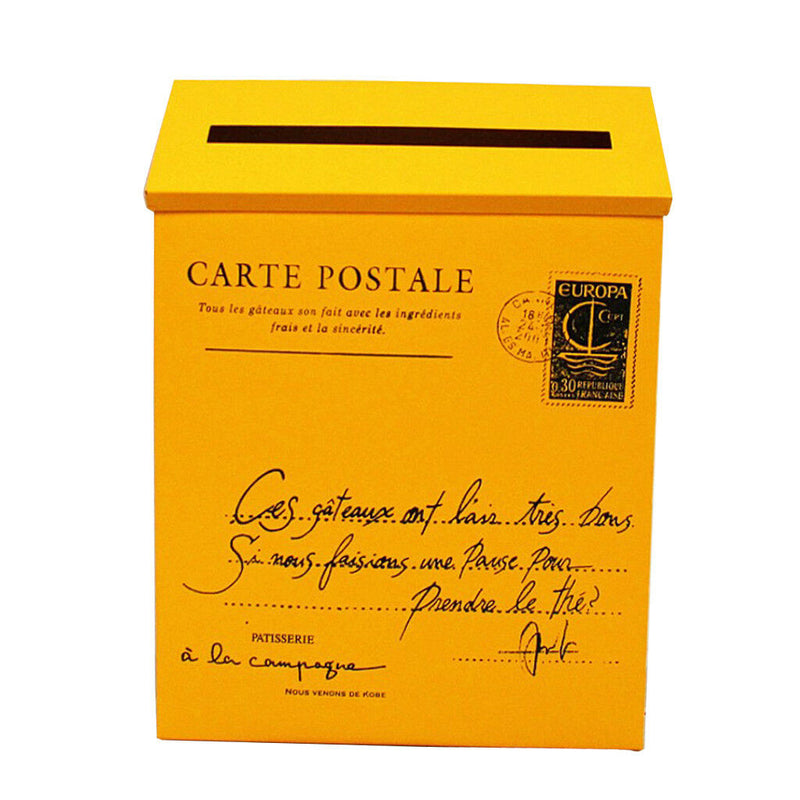 Galvanized Wall Mounted Letterbox Letter Post Mail Box Keys Holder Yellow