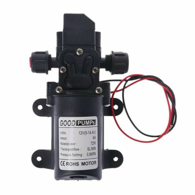 12V DC 130PSI 6L/Min 70W Water High Pressure Diaphragm Self Priming Pu CJY