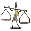 Metal Sculpture Candle Holder Decorative Candlestick for Christmas Decor-C