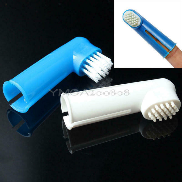 2X Finger Toothbrush Pet Dog Cat Oral Dental Cleaning Helps Reduce Plaque Brush