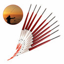 10Pcs/Set Fishing Float Wood Glow Red 22cm Floating Stick Buoy Bobber Vertical