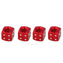 4x Aluminum Alloy Dice Style Car Tire Tyre Wheel Valve Stem Caps Dust Covers Red