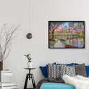 5D Full Round Drill Diamond Painting DIY Lighting Bridge Rhinestone Picture