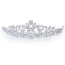 Bridal Wedding Crystal Necklace Earring Set + Floral Crown Headband Bridal