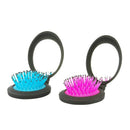 Two Piece Foldable Mirrored Mini Hairbrush Set