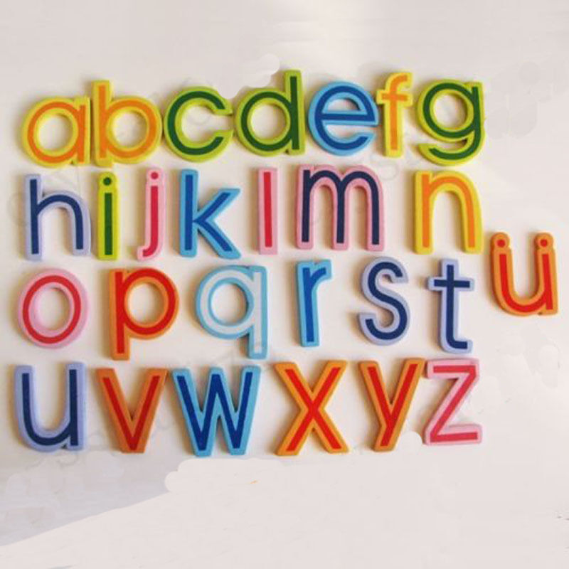 Utility 27pcs Wooden Alphabet A-Z Lowercase Letters Fridge Magnet Child  â„–[