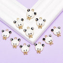 10Pcs/Set Enamel Crystal Bear Charms Pendant Jewelry DIY Craft Making Finding â„–[