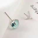 Mermaid Bubble Studs Earrings Blue Seaweed Cushion Fishtail Earring for Wom D9L4