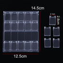 20Grids Clear Nail Art Display Tray Glitter Rhinestone Decor Storage Box Case ME