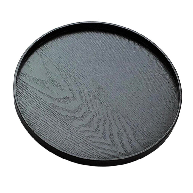 Round Serving Tray Serving Plate 2 Pieces Black Waiter Tray Gastro Tray, ÃƒËœ 27 +