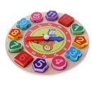 3 In 1 Wooden Shape Sorting Clock Puzzle Lacing Beads Toys for Kids - Zebra