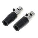 2 x 5 Pin XLR Female Cable Connector, Fit for Microphones, Black and Sliver
