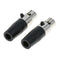 2 x 5 Pin XLR Female Cable Connector, Fit for Microphones, Black and Sliver