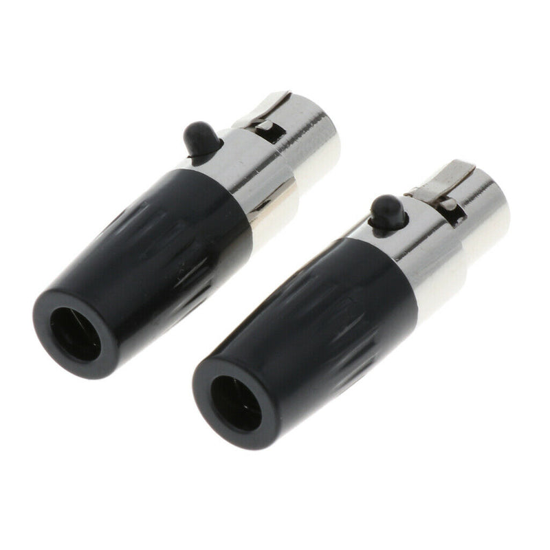2 x 5 Pin XLR Female Cable Connector, Fit for Microphones, Black and Sliver