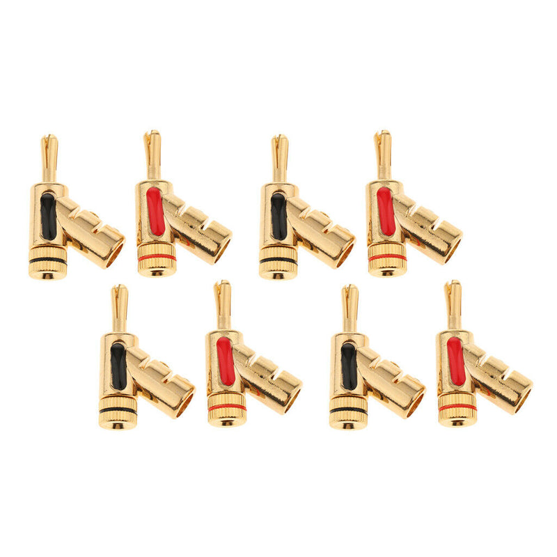 8pcs/Set 4mm Banana Plug Speaker Cable AMP Screw Lock Terminal Connectors