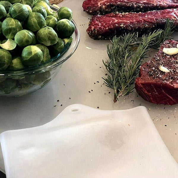 2 Pack Premium Reusable Large Cooking Silicone Sous Vide Bags Fresh Keeping