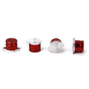 3x Replacement Metal Thumbsticks Bullet Buttons Set for PS4 Controller Red