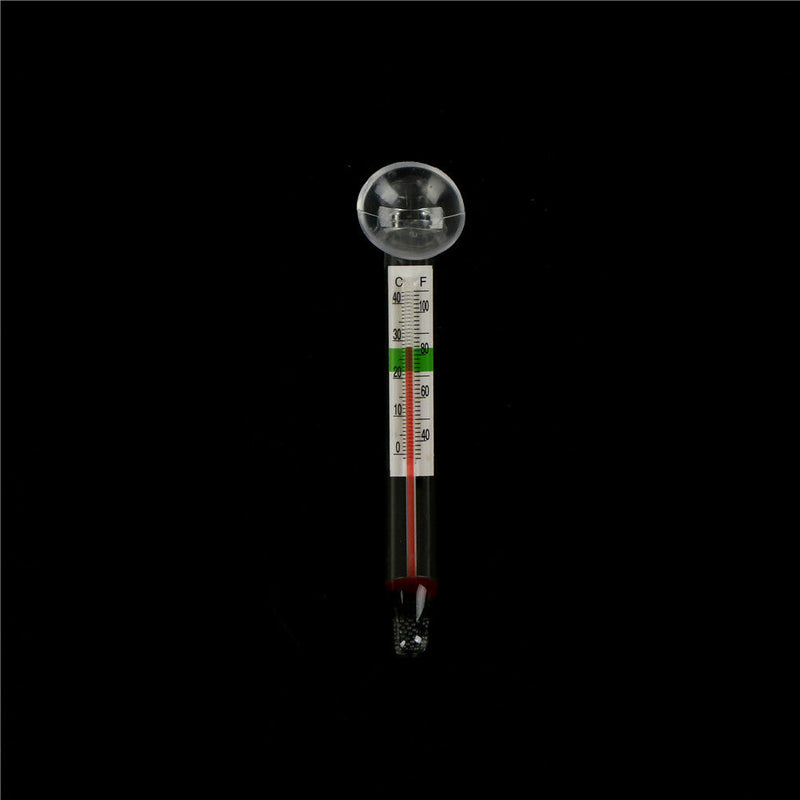 GlassTube Aquarium Fresh/Salt Fish Thermometer Temperature Submersible SuctPES