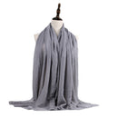 Muslim Head Scarf Cotton And Linen Women Hijabs Ladies Simple Solid Long Sh