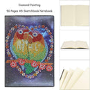 DIY Lovebird Special Shape Diamond Painting 50 Pages Notebook A5 Sketchbook