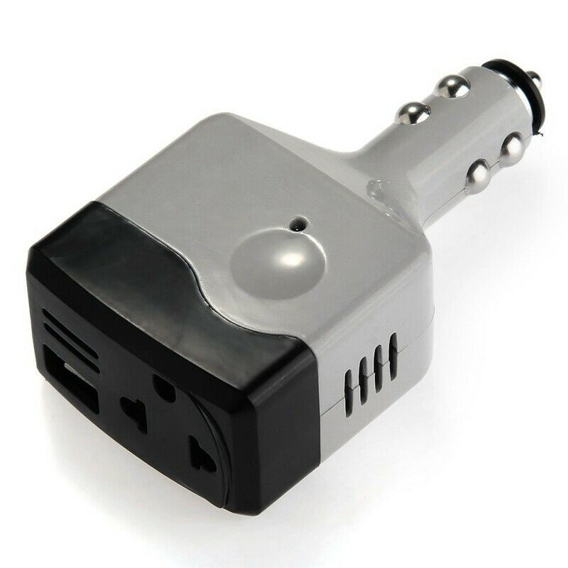 USB Car Charger Adapter Converter for Mobile Lighter DC12V / 24V to 220V Bl R4T8